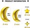 54-Pack Star & Moon Foil Balloons – 50 Gold Stars + 4 Large Moons for Baby Shower, Birthday & Wedding Party Decor